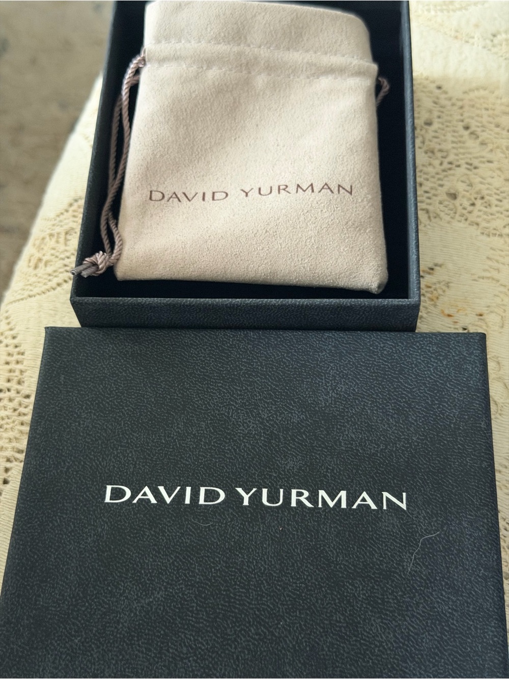 David Yurman Silver Cable X Bracelet with Pavé Diamonds marked DY 925 - Picture 9 of 11